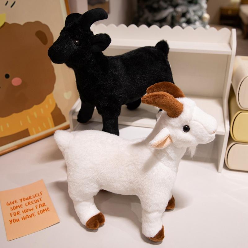 Cartoon Simulation Goat Doll Plush Toy White Little Sheep Doll Children Soothing Rag Doll Birthday Gift