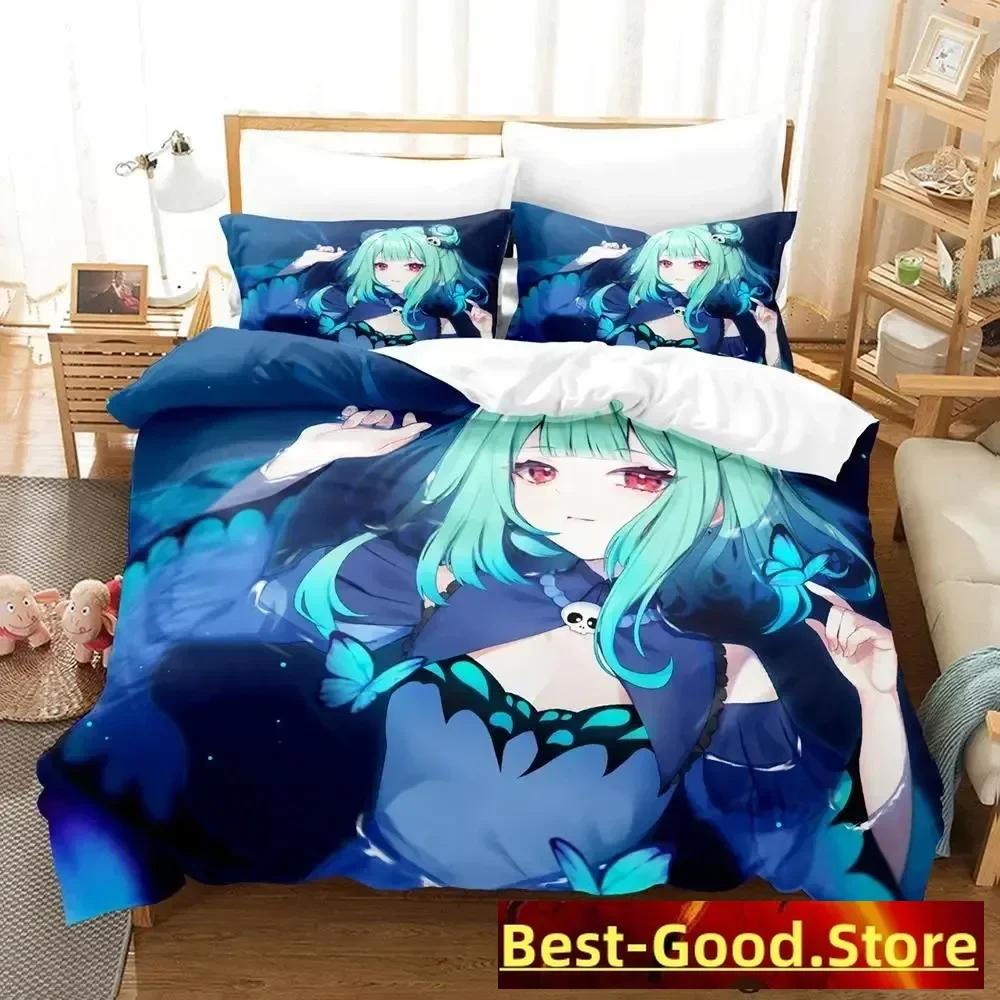 Vtuber Hololive Uruha Rushia Bedding Set Single Twin Full Queen King Size Bed Set Adult Kid Bedroom Duvetcover Sets Anime
