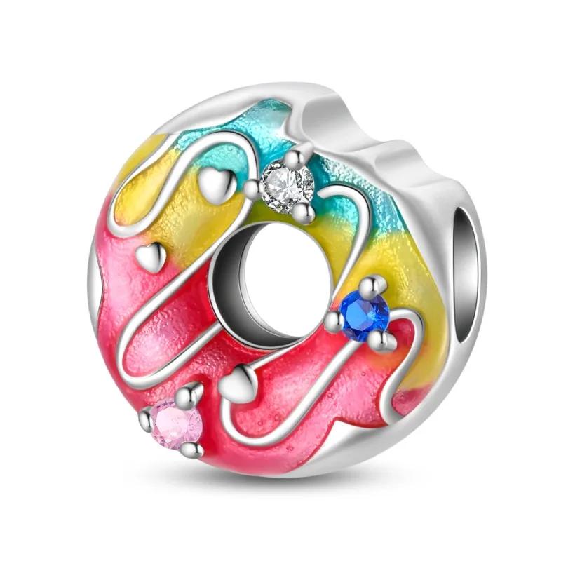 Copper Cake And Dessert Series Charm Beads Ice Cream Donuts Dangle Fit Original Bracelet Charms Pendant Jewelry