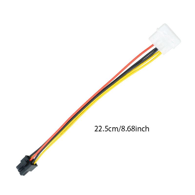Molex Big 4Pin to 6Pin Power Supply Cable Graphics Card Video Display Card Connect Wire for IDE Power Supply Adapter for PC