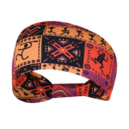 Women Wide Boho Print Headband Yoga Workout Knotted Stretch Sports Hairband Vintage Ethnic African Head Wrap