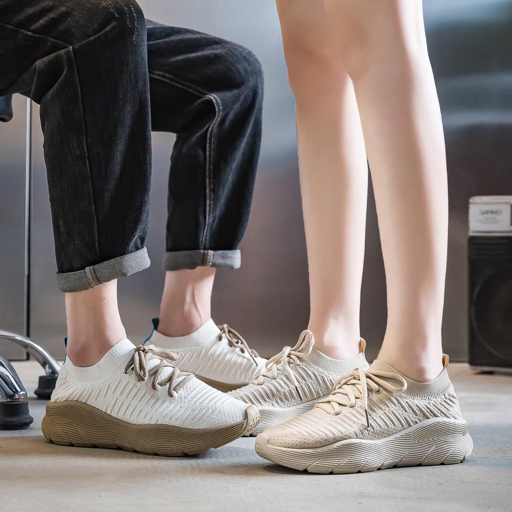 Spring and Summer Flying Woven Shoes Running Sports Casual Shoes Women's Breathable Men's and Women's Low-top Foot Socks Shoes F8858