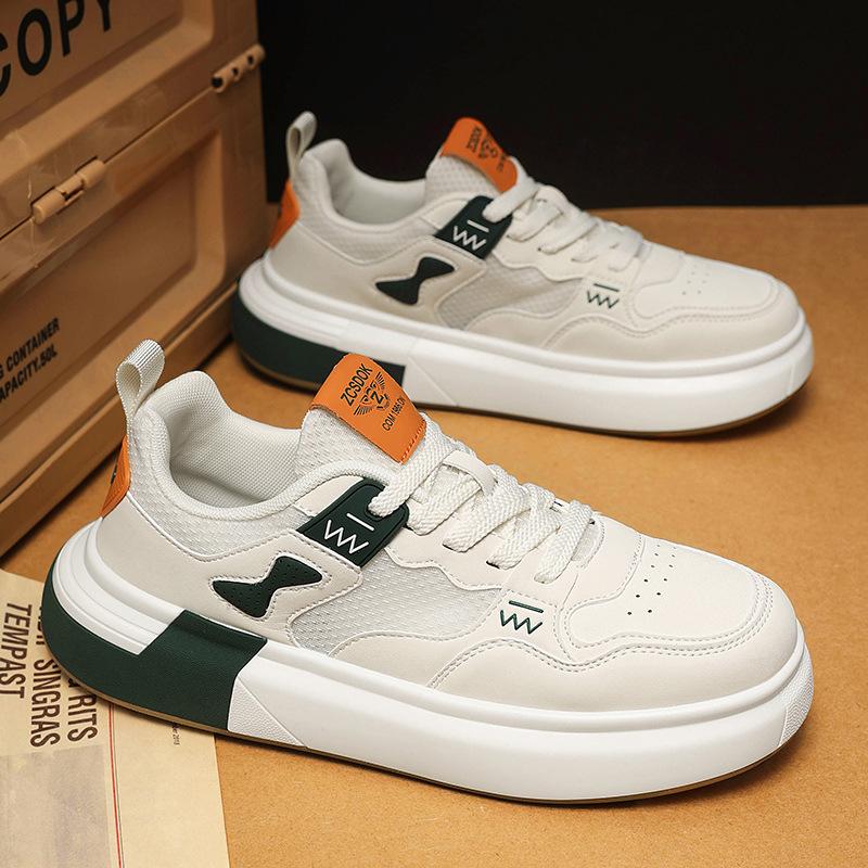 Men's shoes summer 2025 new trendy brand high sense versatile casual board shoes student sports mesh heightening white shoes