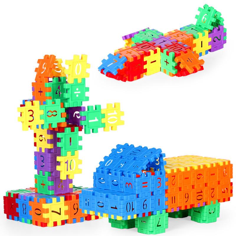 100 Pezzi Blocchi da Costruzione Numeri Giocattolo Fai da Te Particelle Grandi Colorati Mattoncini da Assemblare Creativi Blocchi Matematici Giocattolo per l'Educazione Precoce dei Bambini