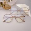 Retro Anti-Blue Light Frame Glasses Myopia Women Without Face Small Literary Polygonal Glasses Frame