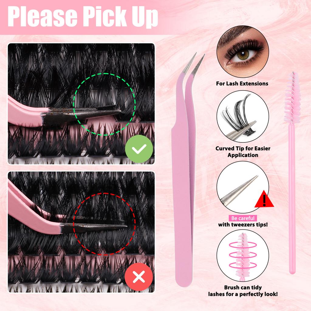 640 Tufts Diy Single Tufts Of False Eyelashes Natural Thick D-Song Segmented Grafting Eyelashes