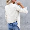 Women Fashion Autumn Winter Solid Color Lapel Collar Long Sleeve Jacket Coat