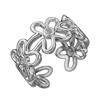 Korean Hollow Flower Design Open Ring - Cold Style, Versatile, High-End Fashion