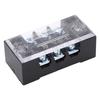 Terminal Strip Dual Row High Current M3 Screw Wire Barrier Block with Cover 15A 600V 5pcs
