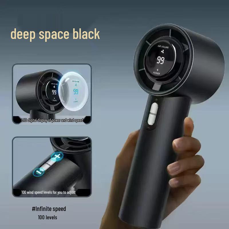 638 Portable High-Speed Fan: USB Charging, 100-Speed, Turbo-Powered, Brushless Motor. 170x58x60.5 mm