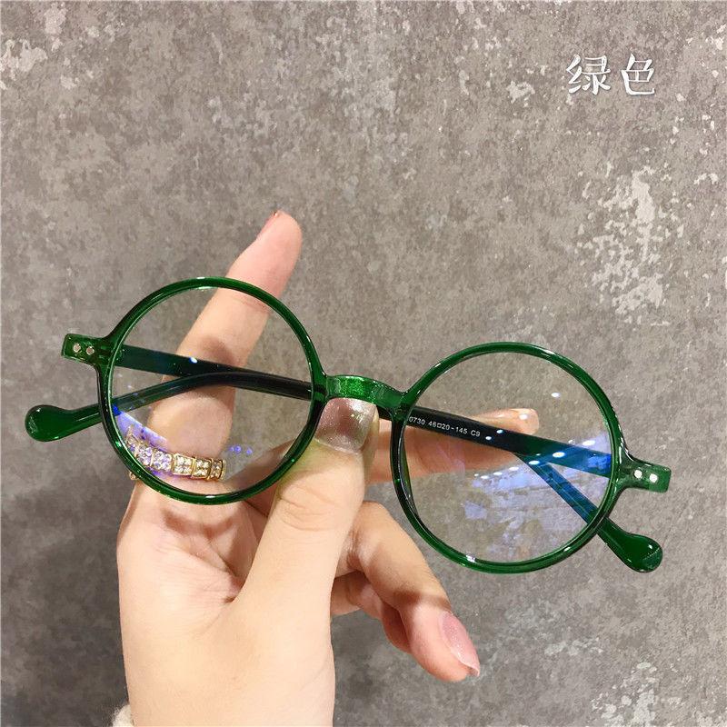 

Retro small round frame green reading glasses, fashionable and artistic, lightweight, blue light blocking, direct wholesale +100Degree