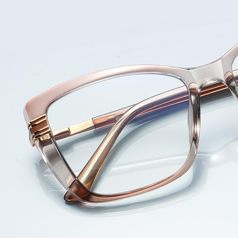 Elegant Full Rim Square Reading Glasses for Women, TR90 Frame, Clear Lenes, Magnification 0 to +6.0, blue light protection Glass