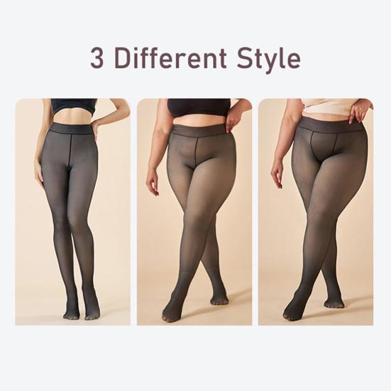 Women Fleece Lined Tights Winter High Waist Plus Size Leggings Sheer Warm Pantyhose Fake Translucent Thermal Thick Tights for Dresses Date Party Wear