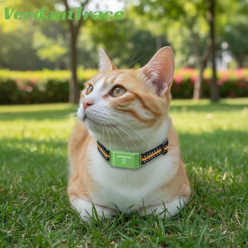 

VerdantTrace Pet Tracker for Android Phone IOS 4G GPS Cat Tracker Collar Dog Real-Time Tracking AntiLost Locator No Subscription EU Version