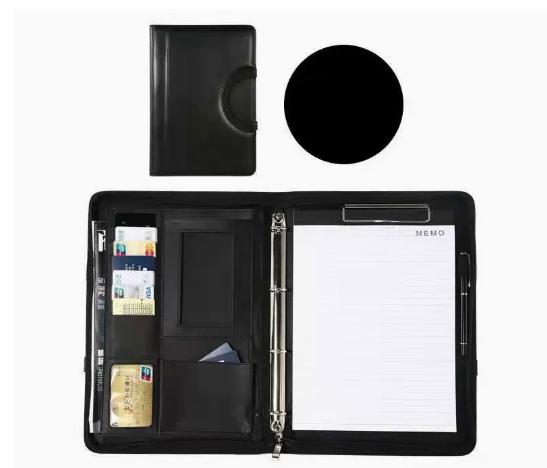 

Business Portfolio A4 Folder Portable Bag Leather Briefcase Business Binder Information Organizer Card Holder