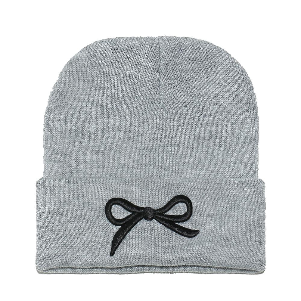 2025 autumn and winter new knitted hat children's trend versatile cold hat Korean version outdoor bow wool hat