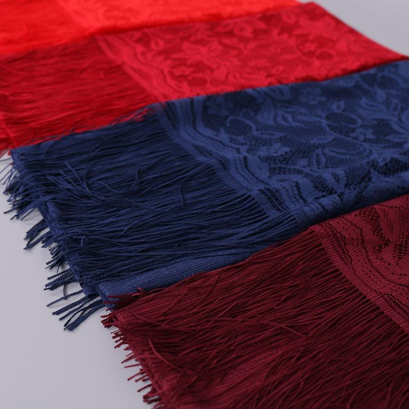 Scarf Cover Solid Color Lace Hollow Fringed Silk Scarf Women's Summer Long Scarf Shawl Elegant
