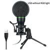 3.5mm/USB Condenser Wired Microphone for PC Laptop Gaming Podcast Studio Professional Anti-Blowout Desktop Microphone