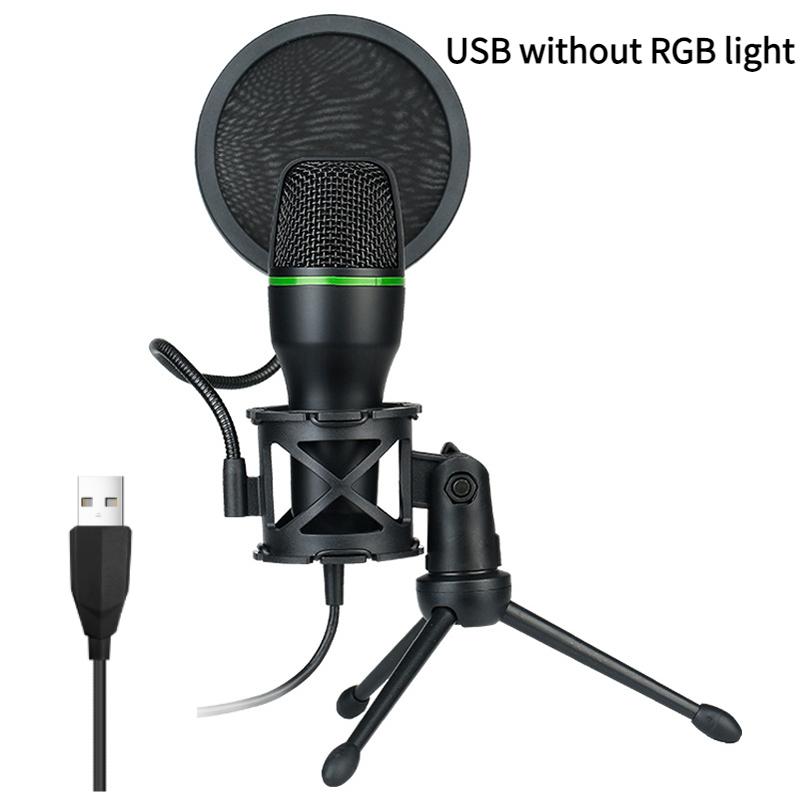 3.5mm/USB Condenser Wired Microphone for PC Laptop Gaming Podcast Studio Professional Anti-Blowout Desktop Microphone