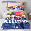 BLUE LOCK Pattern Bedding,Quilt Set Quilt Cover Pillowcase Home Birthday Gift (1 * Duvet Cover + 2 * Pillowcase, Without Core)