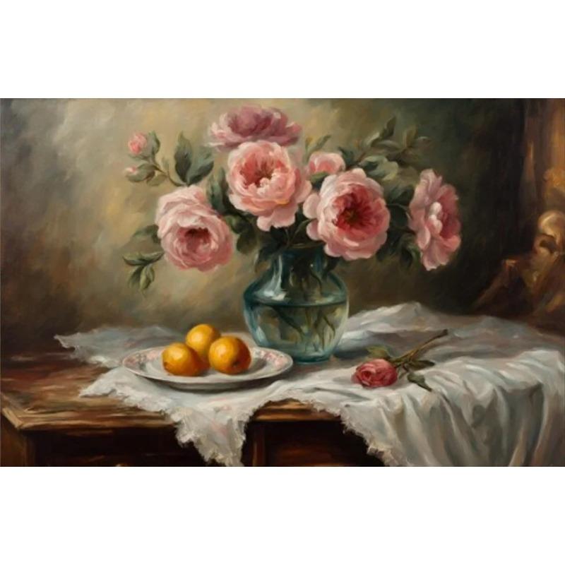 Dark Vintage Still Life Poster Prints For Living Room Home Decor Victorian Retro Flowers Fruits Picture Canvas Painting Wall Art