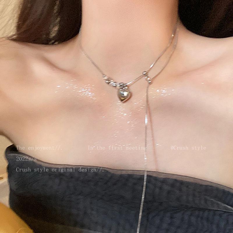 Elegant Sølvperle Liten Diamant Choker Halskjede - High-End Temperament Design
