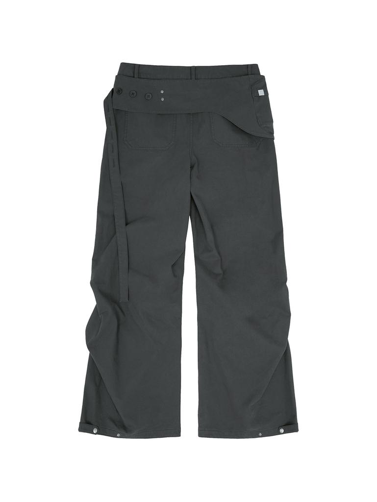 TUOMIO Washed Belt Bag Pants [Charcoal]