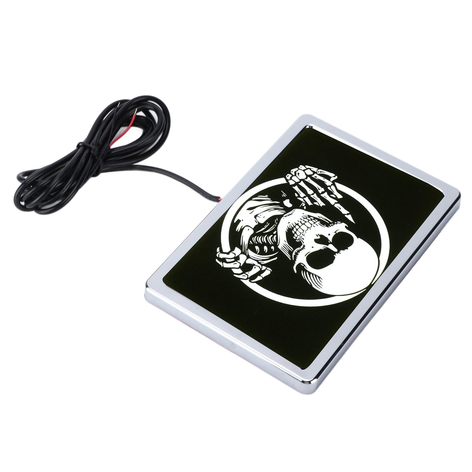 

DC12V 4x6in LED Flag Light Skeleton Pattern Universal Accessory for Motorcycles UTVs ATVsChrome