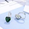 New European & American Fashion Earrings with AAA Zircon - Peach Heart Multi-Color Style