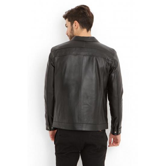 Mens Coat Men's Black Coat Casual Clothing Special Design Luxury Genuine Leather Coat