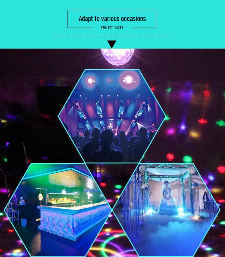 Seven-Color LED Crystal Magic Ball Sound-Activated Mini Stage Light