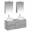 5 Piece Bathroom Furniture Set Grey Sonoma Engineered Wood and Glass