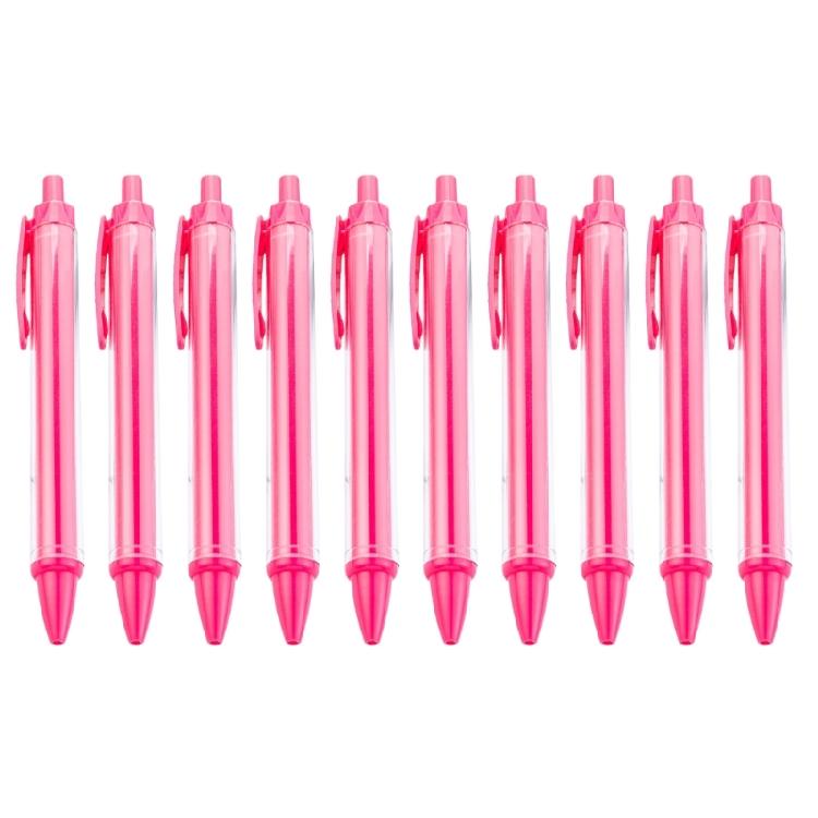 10Pcs Retractable Ballpoint Pen Plastic Ballpoint Pen Press to Open Close Ergonomic Grip Writing Pen for Students