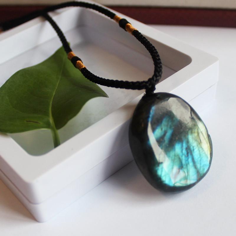 Ciondola In Pietra Naturale Labradorite - Collana Con Ciondolo, Pietra Curativa