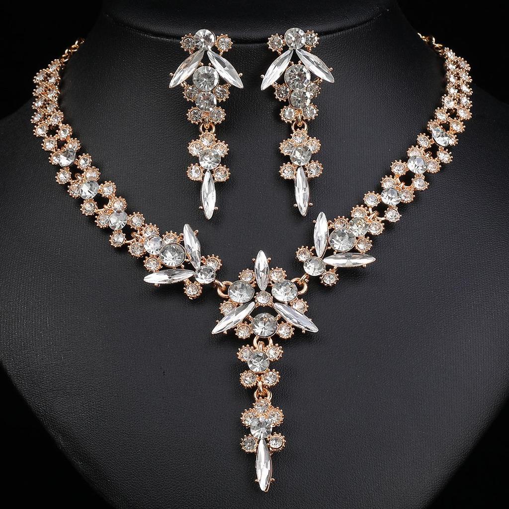 Elegantes Kristall Braut Halsketten Set - Hochwertiger Schmuck für Hochzeiten & Bankette