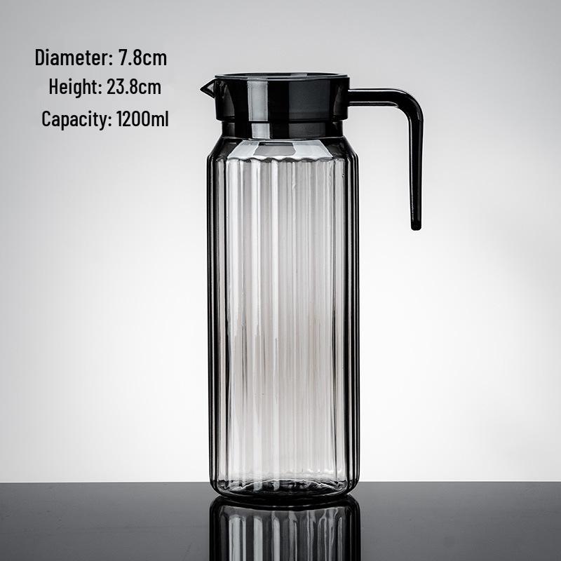 Commercial Cold Water Striped Acrylic Pitcher - Durable and Drop-Proof for Juice, Tea, Water, or Lemonade.