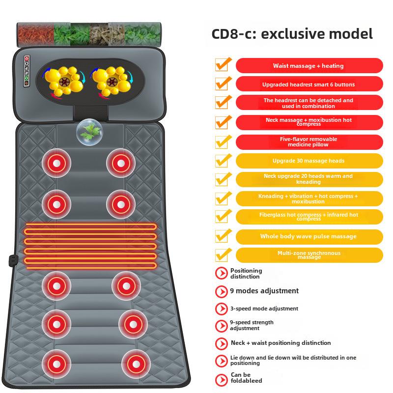 Multifunctional Full-Body Massage Mattress with Airbag Vibration & Heating