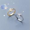 New Exquisite Zircon Airplane 925 Sterling Silver Temperament Personality Sweet Double Layer Crystal Opening Rings TYB014