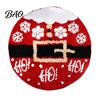 Holiday Party Floor Covering Round Christmas Rug, 39" Imitation Cashmere Santa Snowflake Pattern, Pattern Rug Area for Home Living Room Bedroom Decor