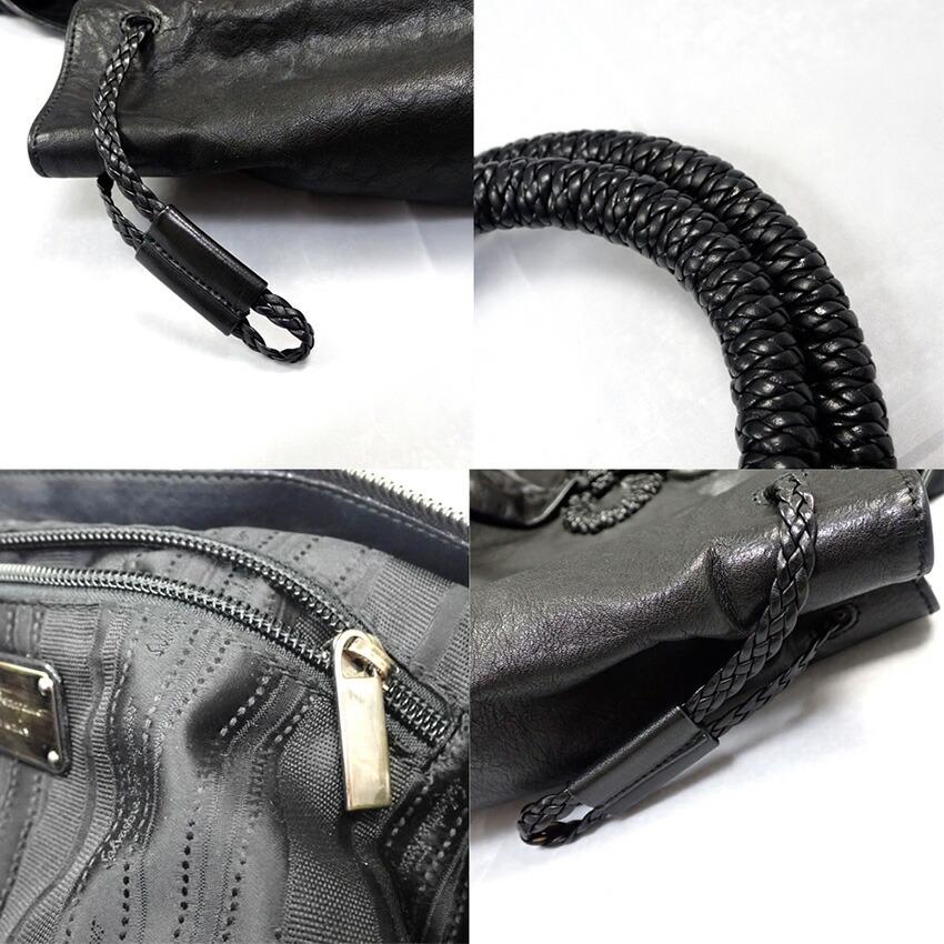 [Used] Salvatore Ferragamo Gancini leather tote bag [b41-76]
