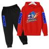 Children's Fall Winter Hooded Sweatshirts Men's Women's Styles Ages3-12cartoon Anime Cat Clothing Long-sleeved Shirt+pants Set