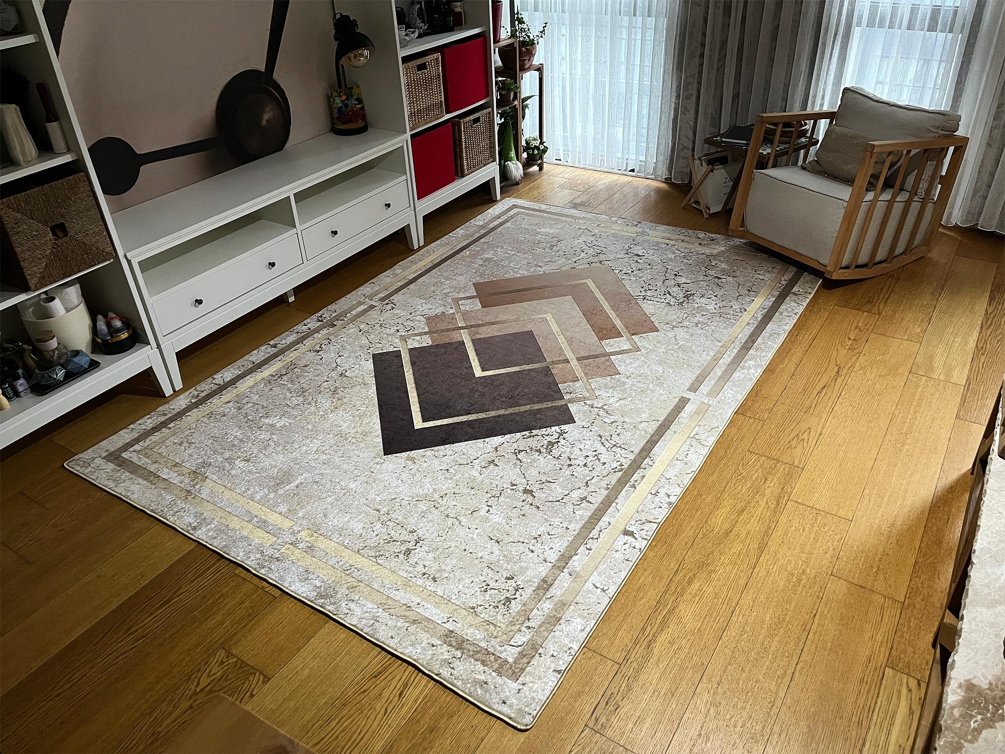 

EPeddler Home Современный классический кремовый узор Цифровая печать Моющаяся нескользящая кожаная основа Новое поколение Ковер для гостиной, кухни, спальни 50 x 80