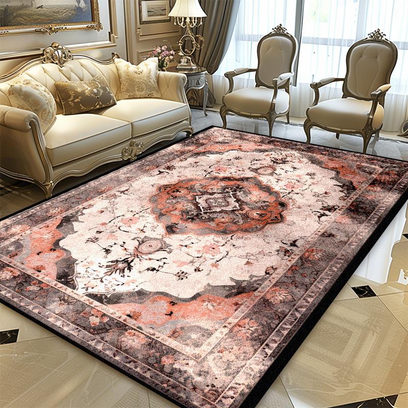 Retro Persian Classical Carpet Living Room Printing Decoration Home Sofa Non-slip Large Rugs Bedroom Short Velvet Soft Floor Mat