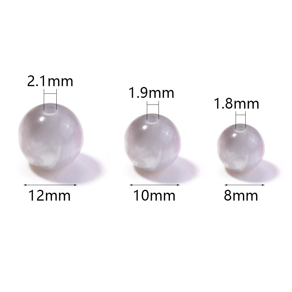 20-50 ks/šarže 8/10/12 mm Kulaté pryskyřičné korálky imitation kočičí oko pro výrobu šperků Volné distanční korálky DIY náramek náhrdelník Velkoobchod