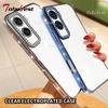 Diamond Transparent Plating Silicone Case For Huawei Honor X9A X9B X50i X9C X60 Pro X8A X8B X7B X7C X8 5G Soft Back Cover
