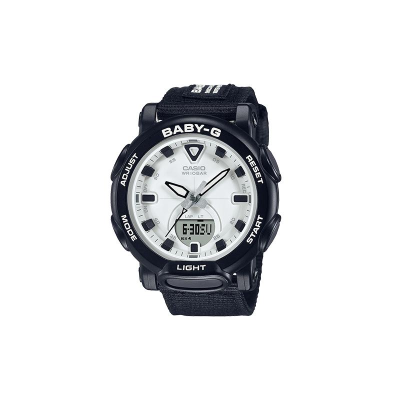 

Casio BABY-G series 100 meters waterproof quartz movement fabric strap Japanese and Korean watch women s watch white dial BGA-310C-1AJF белый