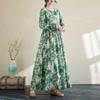 2025 New Floral Vacation Style Travel Round Neck Vintage Dresses
