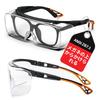 PAERDE Safety Eyewear, Wearable Over Regular Eyewear, Safety Goggles, Work Eyewear, Scratch-Resistant, Anti-Fog, UV Protection, Anti-Fog (JPHM-6)