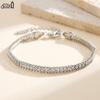 EFFIE QUEEN Stainless Steel 18k Gold Round Cut Zirconia Tennis Chain Bracelet Banquet Jewelry for Women, Men Party Gift STKB07