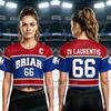 Hors Campus Briar University Maillot de Hockey Graham 44 22 DI LAURENTIS 66 T-shirt Manches Courtes Maillot Femme Crop Top Tee Top
